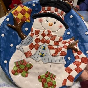Festive Snowman Holiday Plate